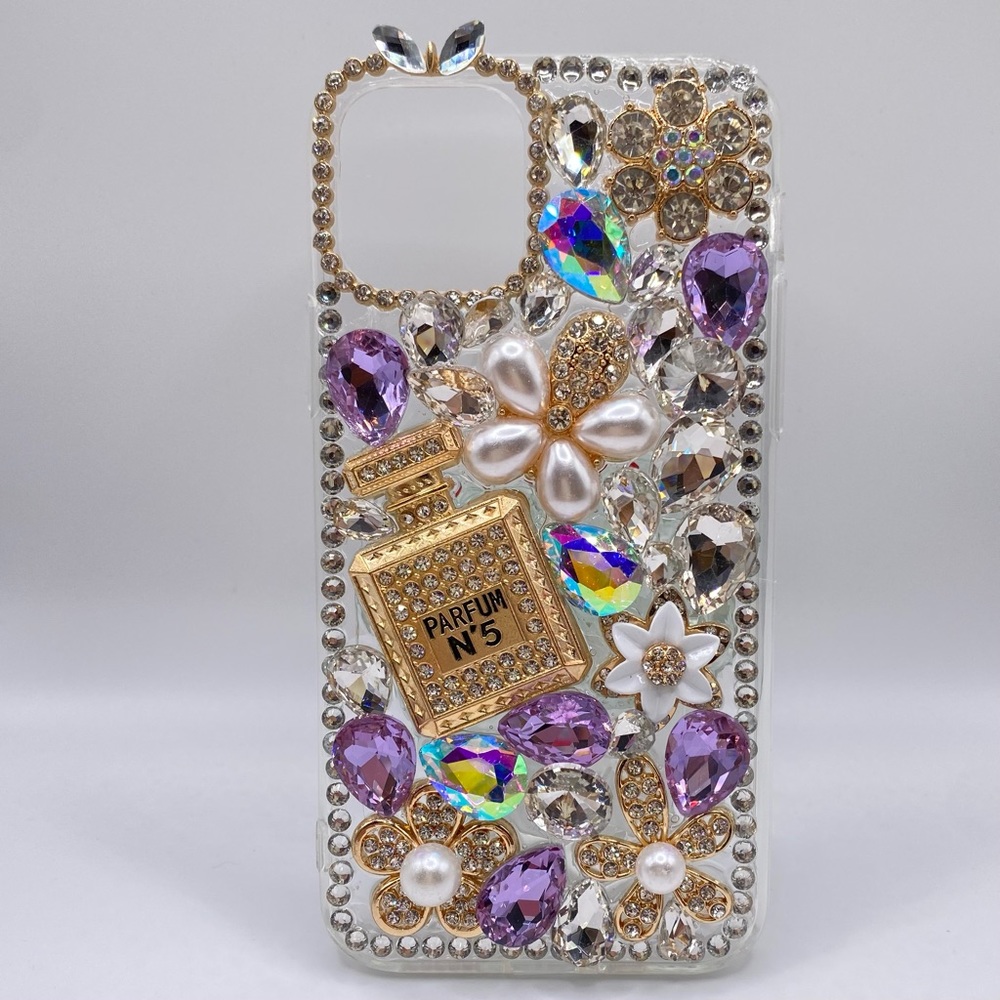 Iphone  16 14 15 13 11 12 XR 7 8 SE 2020 Pro Pro Max Clear Purple Diamond Case - Picture 5 of 8